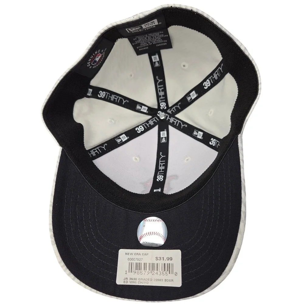 Boston Red Sox New Era 39THIRTY‎ CHILD YOUTH Stretch Fit Hat White Gray MLB NEW